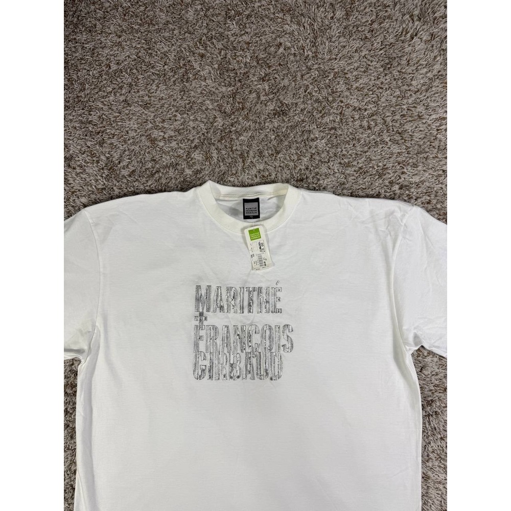 Vintage Y2K Marithé François Girbaud Metallic Logo T-Shirt Size 2XL Hip Hop - Picture 2 of 10